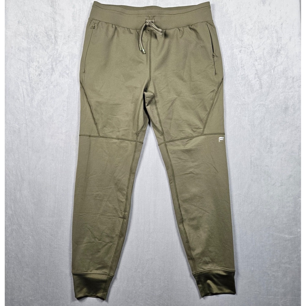 Fabletics The Altitude Jogger Pants Mens Large Green Wicking Reflective NWOT